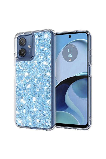 Techsuit Husa pentru Motorola Moto G14, Sparkly Glitter, protectie antisoc, bleu