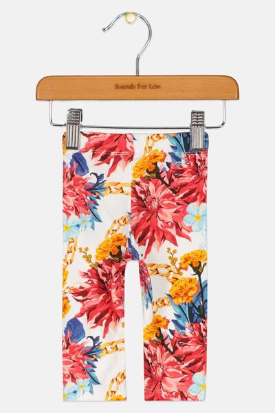 Hey Popinjay Toddlers Girl Floral Print Pull On Leggings, Multicolor