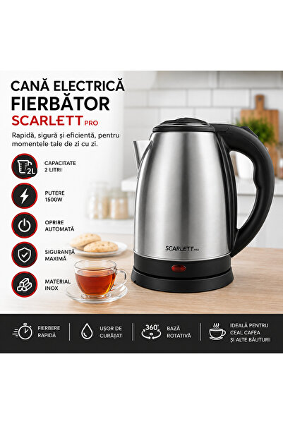 SCARLETT Electric Kettle Pro 2L – Powerful, Practical and Elegant