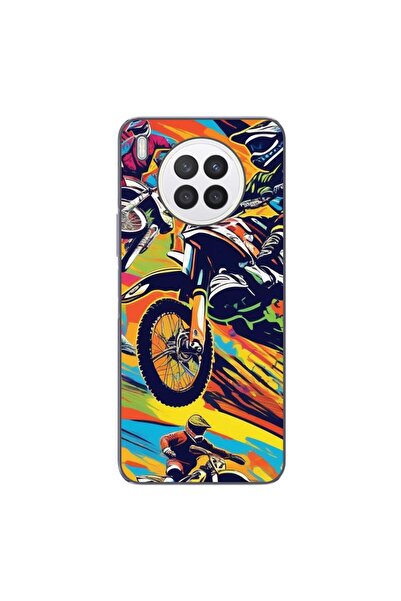 OEM Θήκη συμβατή με Huawei Nova 8i Σιλικόνης Gel TPU με σχέδιο Motocross Pop Art
