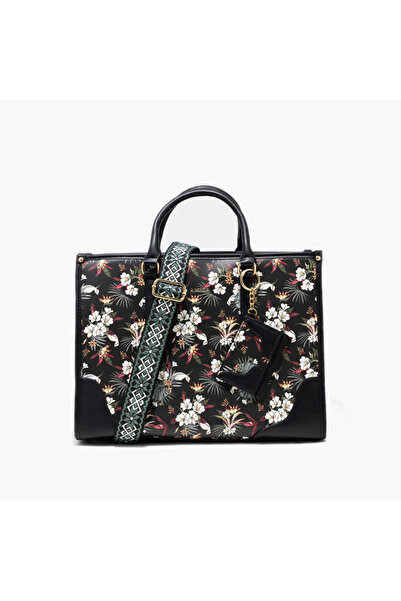 AMICA Floral Print Tote with Detachable Strap