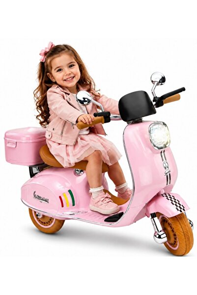 LeanToys Scooter electric pentru copii Vespa XW-05 Pink, motorizare 2 x 35W, ...