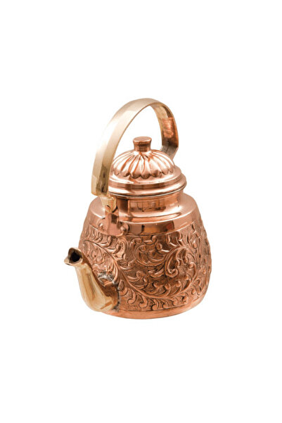 Destilatori Ceainic Traditional din Cupru Gravat Manual 1L cu Maner din Bronz