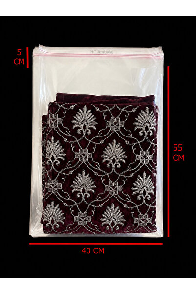 HG AMBALAJ 5 Adet 40x60 Cm Bantlı Yapışkanlı Şeffaf Opp Jelatin Poşet (40x55*...