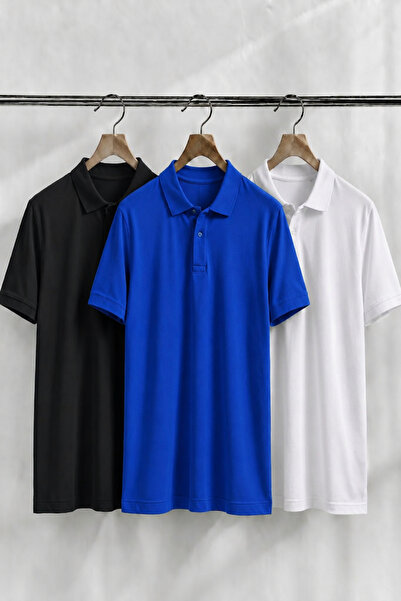 COMBİNE MİCHAİL Erkek Trend Günlük 3 Lü Polo Yaka Tişört