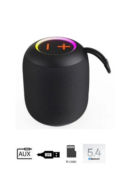 Siyah 5W Wireless Speaker Hoparlör BT 5.4V Lityum 1.200Mah BT+USB+TF+FM Mini Speaker