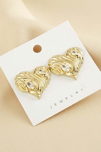 Generic Brand Heart Stone Zr Model Earrings