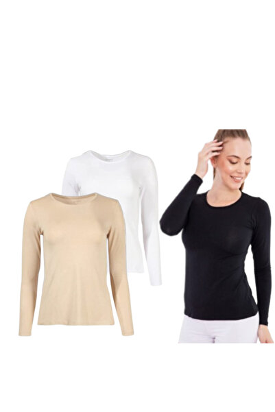 CARINA مجموعة من 3 تيشيرت ليكرا أكمام طويله - TS 5024