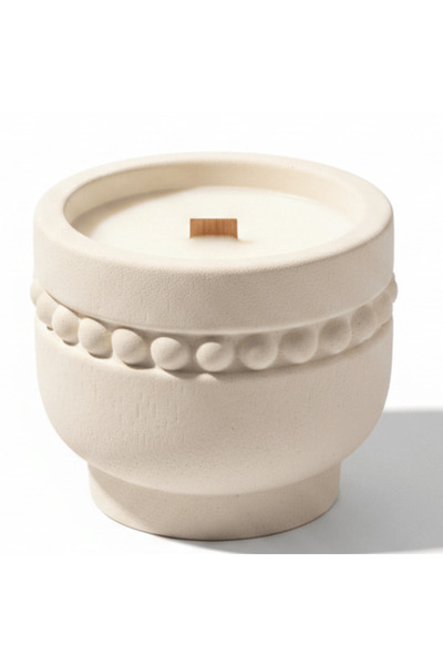 AKDC Fresh Touch Scented Candle — Elegant Cream Chalk Cup