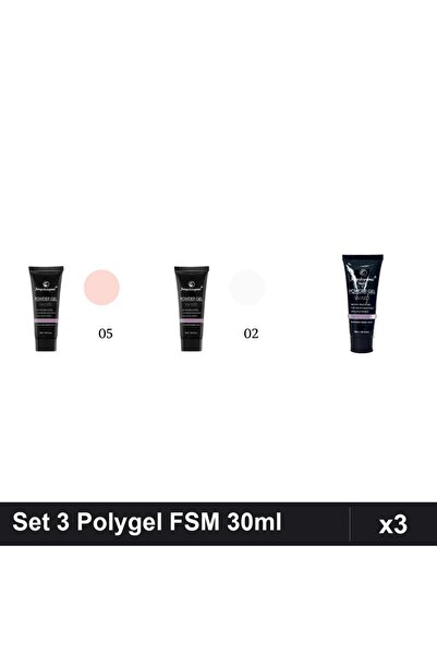 FSM Set 3 Polygel 30ml - Nr.05, Nr.02, Nr.22 - Constructie Unghii