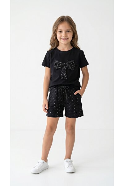 NURTOPU Girl's Summer Shorts Set, Oysho Fabric Top and Bottom Set, 2-Piece, F...