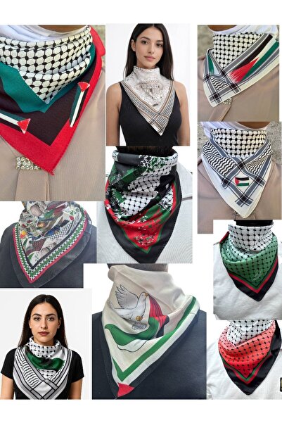 ALDAIYR Eșarfă cu tematică palestiniană 50x50, unisex, potrivită pentru utili...