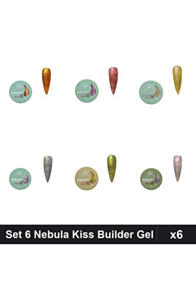 global fashion Set 6 Nebula Kiss Builder Gel 15g - Nr.01 Nr.05 Nr.06 Nr.07 Nr...