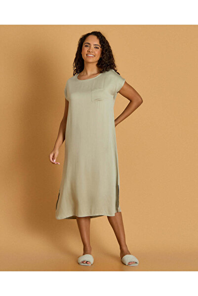REDTAG Women Green Short Sleeve Nightgown