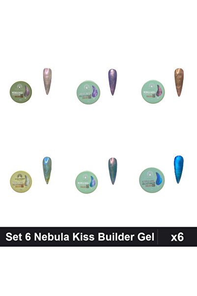global fashion Set 6 Nebula Kiss Builder Gel 15g - Nr.01 Nr.02 Nr.03 Nr.04 Nr...