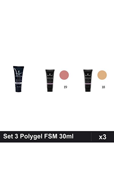 FSM Set 3 Polygel 30ml - Nr.23, Nr.19, Nr.18 - Construcție Unghii