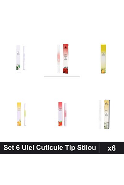 NAİLS Set 6 Ulei Cuticule Tip Stilou - Lily, Trandafir, Ananas, Lemon, Strawb...
