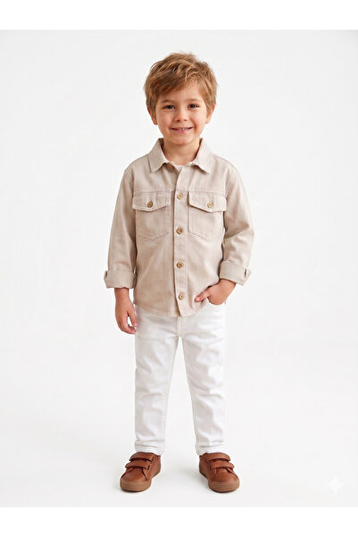 rois Children's Light Beige Shirt Jacket