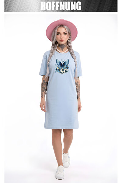 HOFFNUNG Women's Short Sleeve Crew Neck T-Shirt Dress Nightgown
