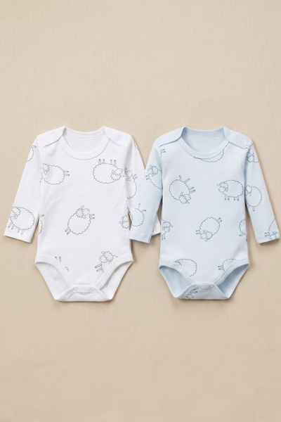 Minory Baby - %100 Pamuk Kuzulu Uzun Kollu Body Set