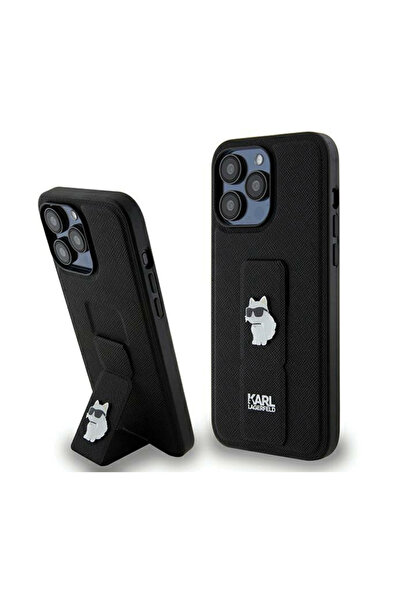 Karl Lagerfeld Gripstand Saffiano Choupette Pins - Husă iPhone 13 Pro Max (ne...
