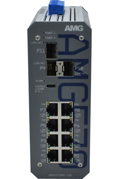 AMG Industrial Managed Switch, 8x 10/100/1000TX (2x 90W, 4x 30W PoE & 2x Non-...