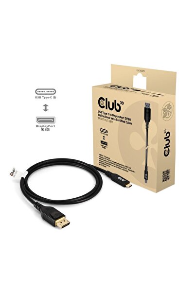 Club 3D Cablu Club3D USB-C la DisplayPort 2.1, 10K60Hz, DSC1.2, UHBR10, 1m