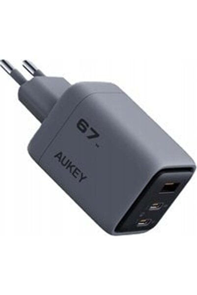 AUKEY PA-C3 Comet Mix 67W USB-C PD 3.0 Încărcător de perete rapid GaN cu 3 po...