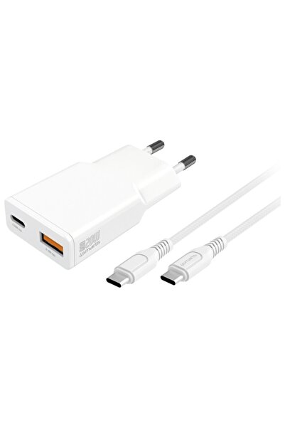 4smarts Încărcător de rețea PDPlug 20W GaN + USB-C + USB-A + cablu USB-C 1,5m...