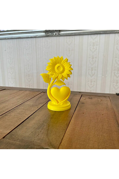 VibecraftRomania Decorative Figurine "Sunflower with Heart" - Modern Statuett...