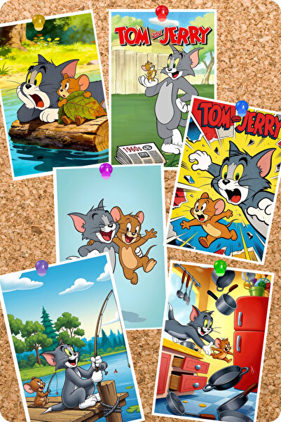 GameBulance Tom & Jerry Themed 6-Piece Board Card Set |   Tom & Jerry Photo C...