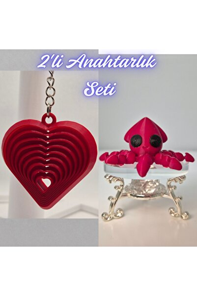 3DAtölyeMaker Fire Department Red Moving Heart and Fire Department Red Squid ...