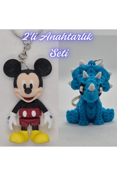 3DAtölyeMaker Blue Flexible Mickey Mouse and Light Blue Knitted Pattern Trice...