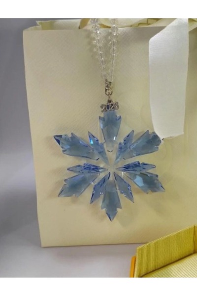 Generic Blue Snowflake Design Crystal Necklace