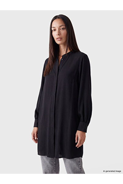 LC Waikiki Black Judge Collar Women's Shirt Tunic