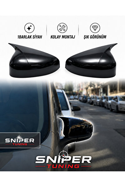 sniper tuning FORD COURİER Uyumlu Yarasa Ayna Kapağı Batman parlak siyah 2014...