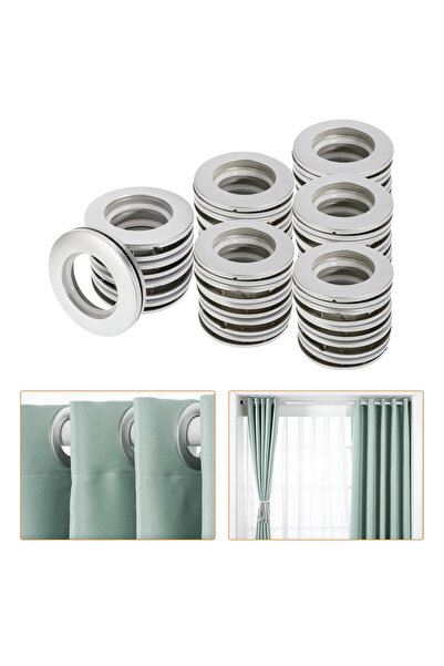 Choice1 Silver 50Pcs Curtain Grommets Roman Ring 4cm Inner Diameter Curtain E...