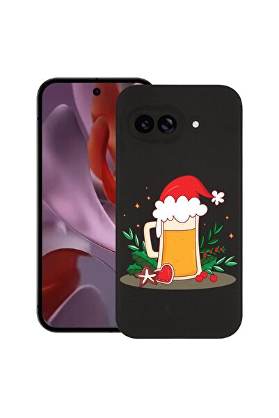 bestcase Калъф за Google Pixel 9a, Коледна бира, Тънък силиконов 0.8ММ, Ударо...