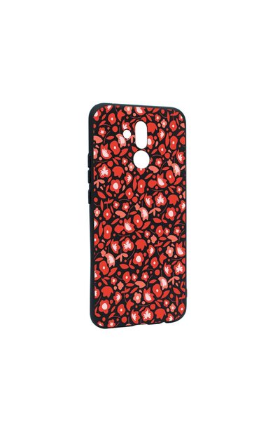 bestcase Калъф за Huawei Mate 20 Lite, Десен с червени цветя, устойчив на изн...