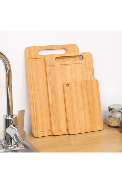 Choice 3-Piece Set Wooden Cutting Board Kitchen Cutting Board For Meat Totall...