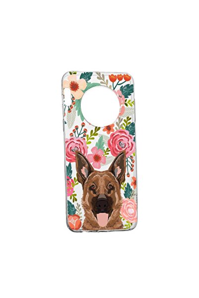 bestcase Калъф с куче и цветя, за Huawei Mate 30, устойчив на износване, прот...