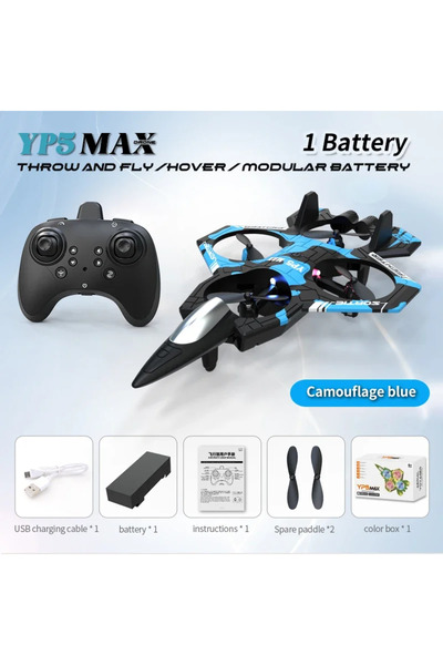 Choice1 YP5-Blue-Box YP5Max Fighter Jet Quadcopter Drone Stunt Light RC Airpl...