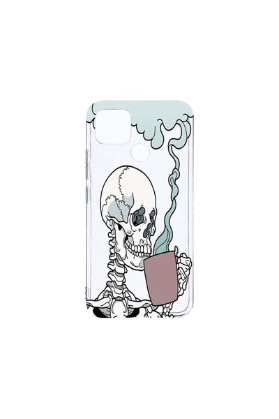 bestcase Διαφανής Θήκη Σιλικόνης 2MM, Συμβατή με Realme 7i, Σχέδιο Κρανίο, Αν...