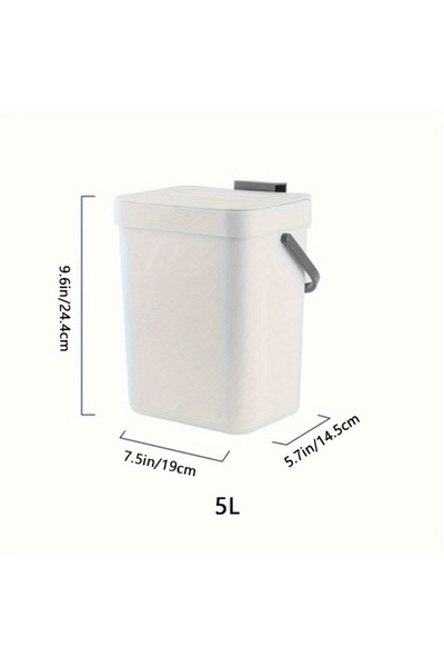 Choice white5L Space-Saving Quiet-Close Trash Can - 3/5L, Eco-Friendly Sealed...