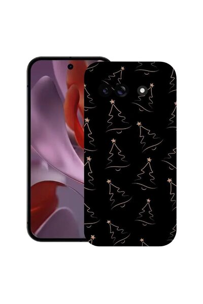 bestcase Калъф за Google Pixel 9a, Коледно дърво, Тънък силиконов 0.8ММ, Удар...