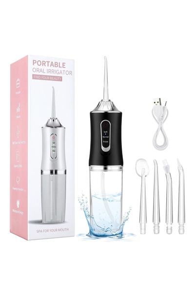 Choice3 black Oral Irrigator Portable USB Rechargeable Dental Water Flosser W...