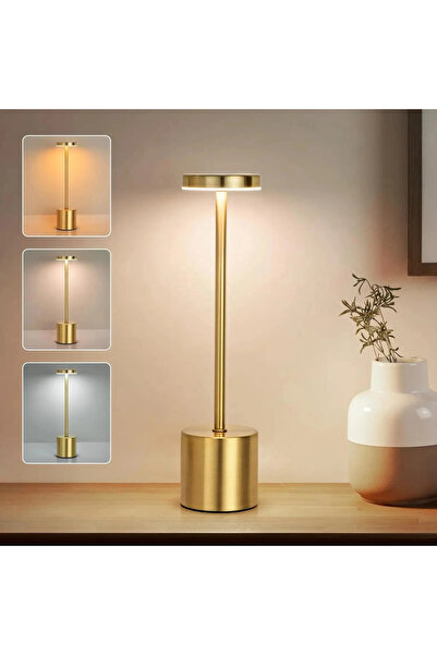 Choice Gold Classic Table Lamp USB Rechargeable Night Light Stepless Dimming ...