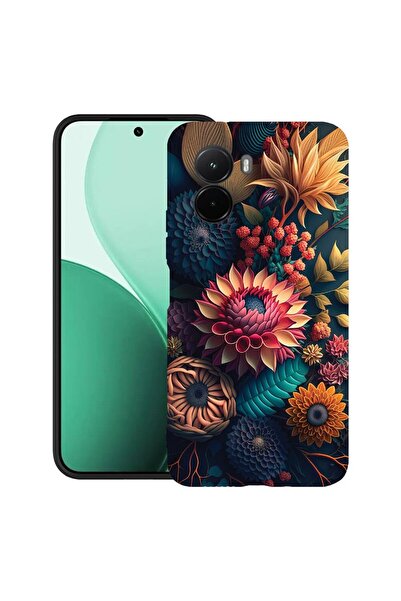 bestcase Υπέρλεπτη Θήκη TPU Συμβατή με Poco M7, με Σχέδιο Πολύχρωμων Λουλουδι...