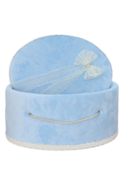 Recostore Cutie transport trusou din catifea buretata, bleu, Recostore®, REC3420