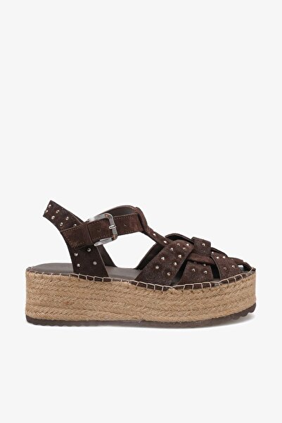 Louis Cardy Menes Brown Suede Leather Women's Stone Espadrille Sandals